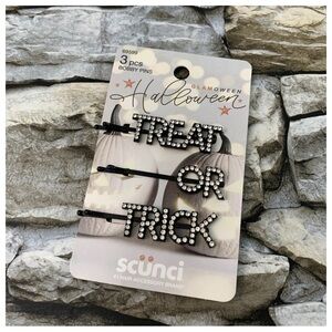 SCUNCI Glamoween Halloween 3 Piece TRICK OR TREAT Rhinestones Bobby Pins Conair